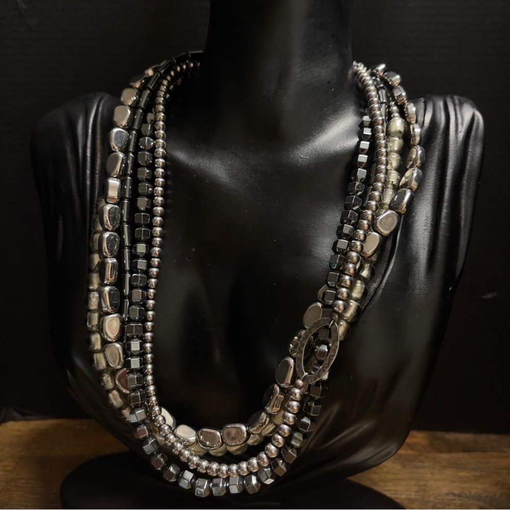 Sterling Silver Silpada Hematite Hailstone 16-18 Inch Necklace